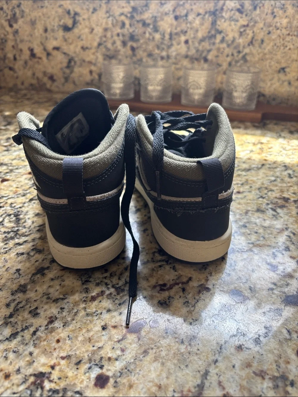 Jordan Kids Black and Gray High-Top Sneakers